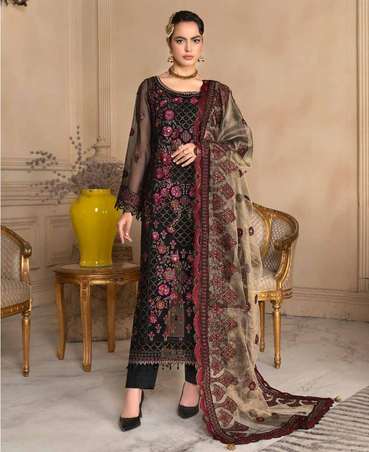 JJ EMBELLISH Luxury Collection Vol-07 Design - 04 Nature Black Janique Pk