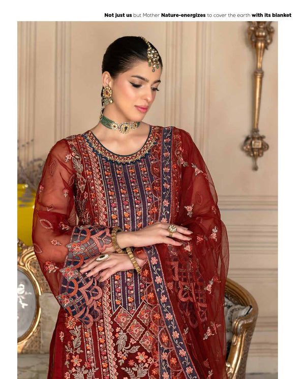 JJ EMBELLISH Luxury Collection Vol-07 Design - 05 Chili Red Janique Pk