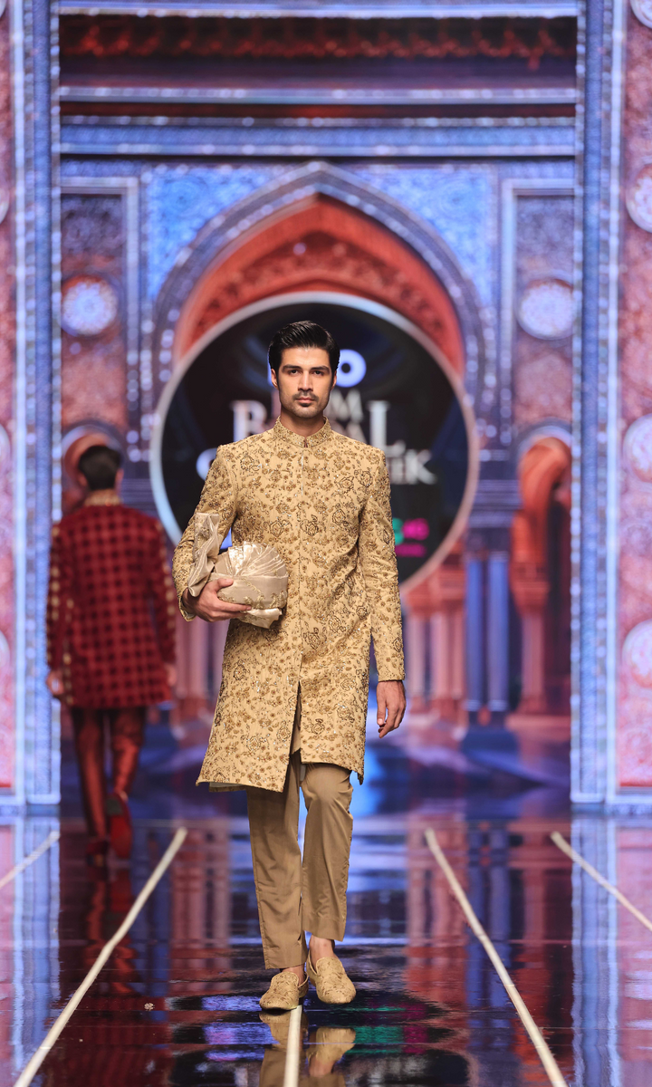 BCW 57 Pale Brown Hand Work Sherwani For Groom Edge Republic