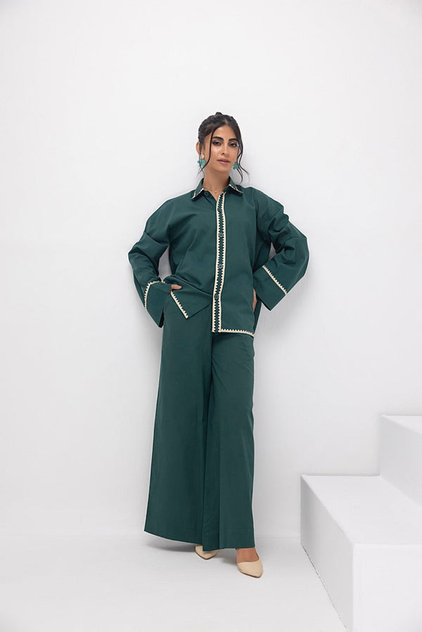Women's Irish lawn green co-ord set