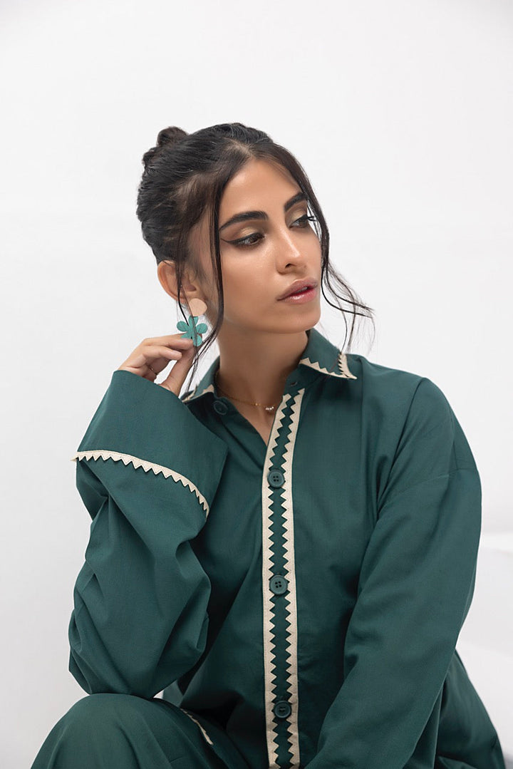 Women's Irish lawn green co-ord set