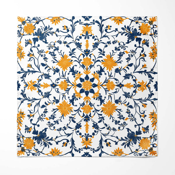 ARABESQUE  SILK POCKET SQUARE Black Wolf