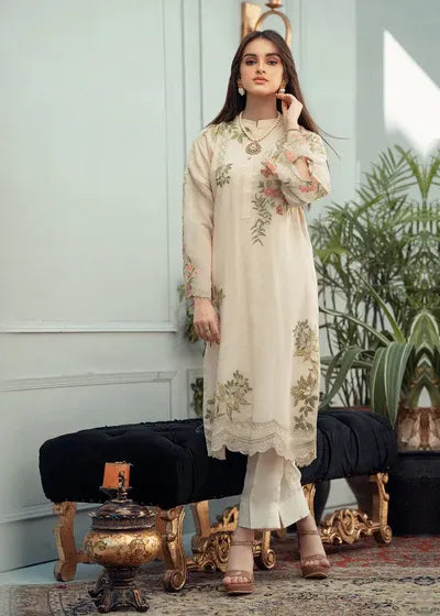 3 Piece Unstitched Sequins Embroidered Khaddi - BUTTERSCOTCH