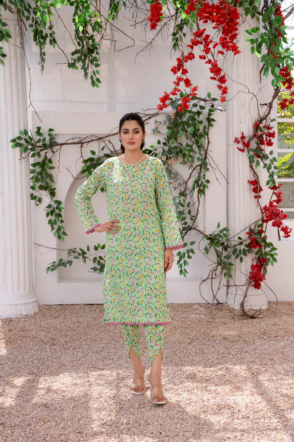 Light Green Floral 2pc