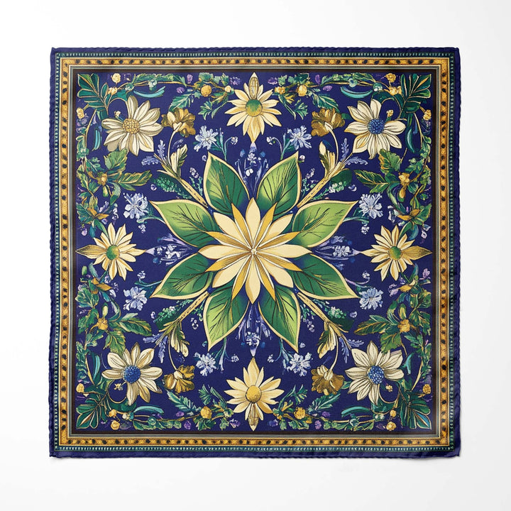 A VIBRANT FLORAL SILK POCKET SQUARE Black Wolf