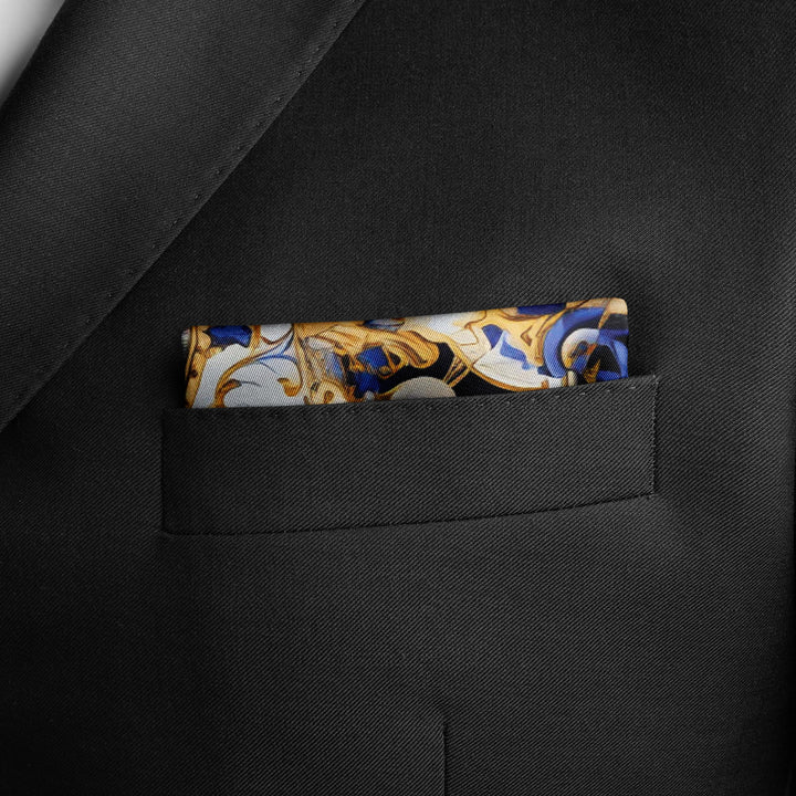 Silk Pocket Square | Men's Pocket Squares | Black Wolf