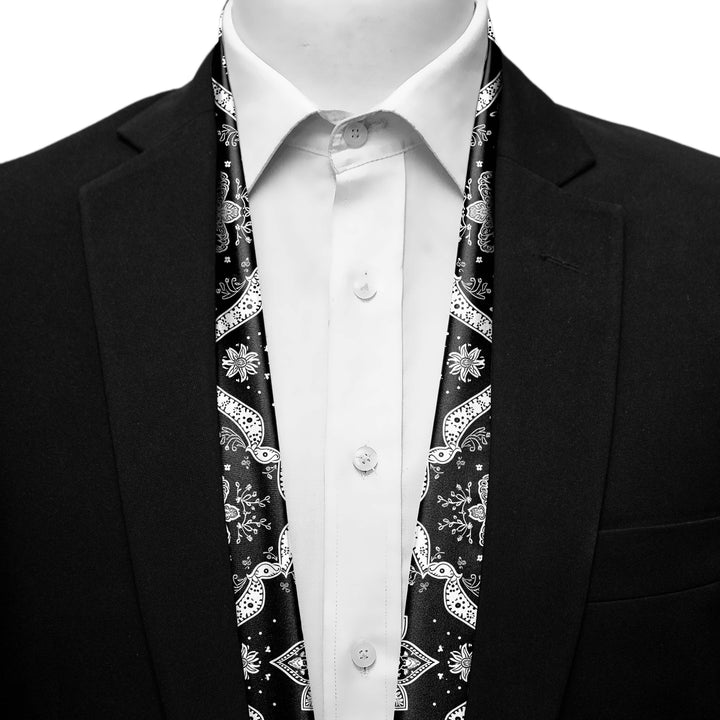 Men's Silk Scarf | Muffler for Men | Black Wolf