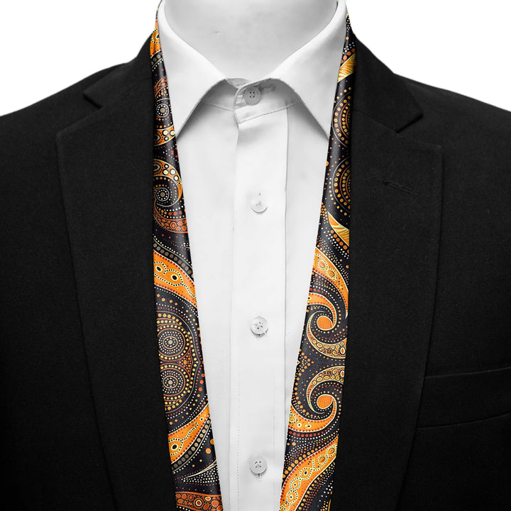 ABORIGINAL MEN SCARF - PREMIUM COLLECTION Black Wolf
