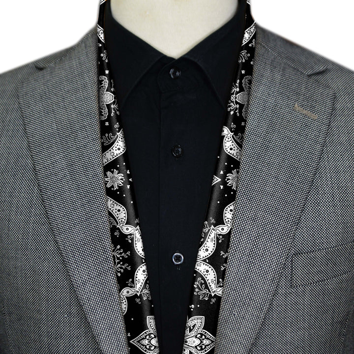Men's Silk Scarf | Muffler for Men | Black Wolf