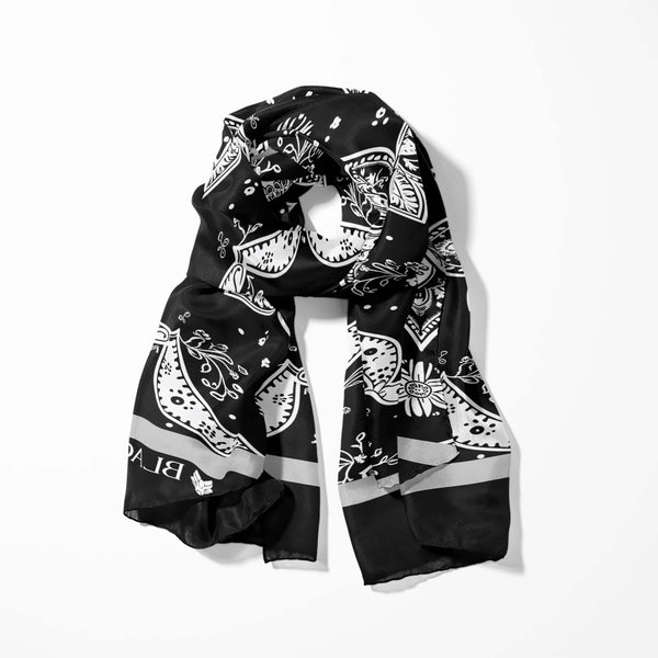 Men's Silk Scarf | Muffler for Men | Black Wolf