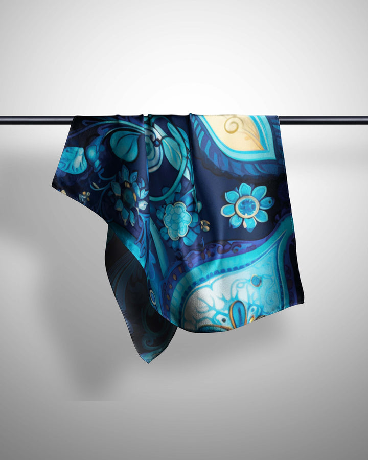 Printed Silk Hijab | Ladies Head Scarf | Black Wolf 