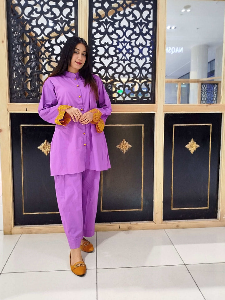 2 Piece Cotton Embroidered Co-Ord Set