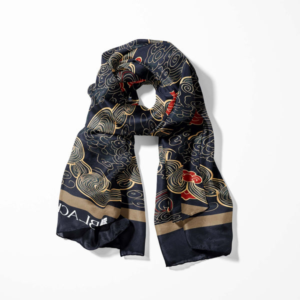 ABSTRACT IKAT MEN SCARF - PREMIUM COLLECTION Black Wolf