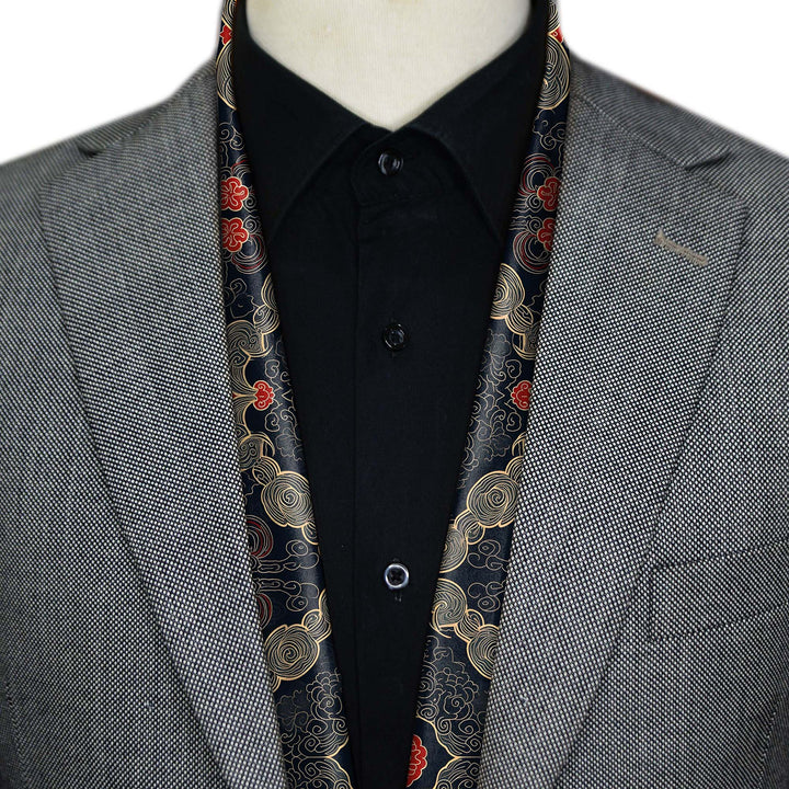 ABSTRACT IKAT MEN SCARF - PREMIUM COLLECTION Black Wolf