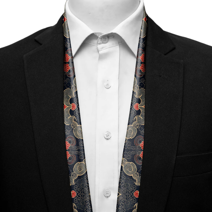 ABSTRACT IKAT MEN SCARF - PREMIUM COLLECTION Black Wolf
