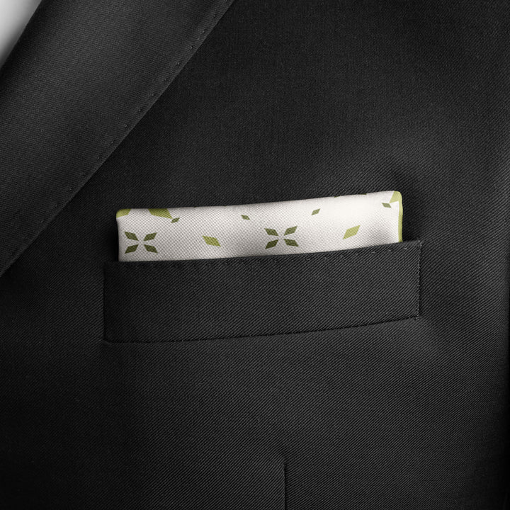 White Pocket Square | White Silk Pocket Square | Black Wolf