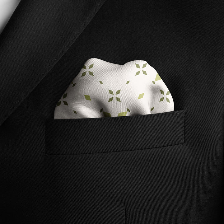 White Pocket Square | White Silk Pocket Square | Black Wolf