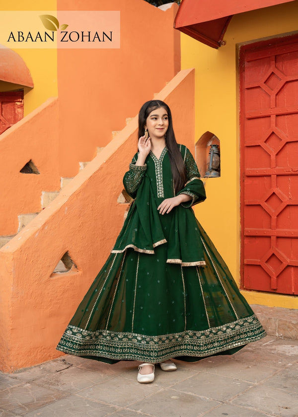 Kashish Kids Kaai Green 3 pieces ABAAN ZOHAN