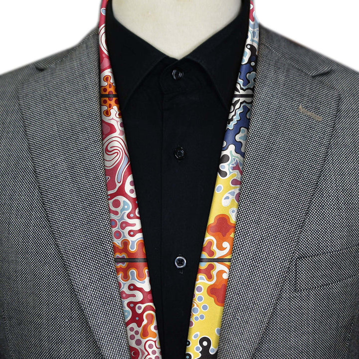 ABSTRACT KEYNOTE MEN SCARF - PREMIUM COLLECTION Black Wolf