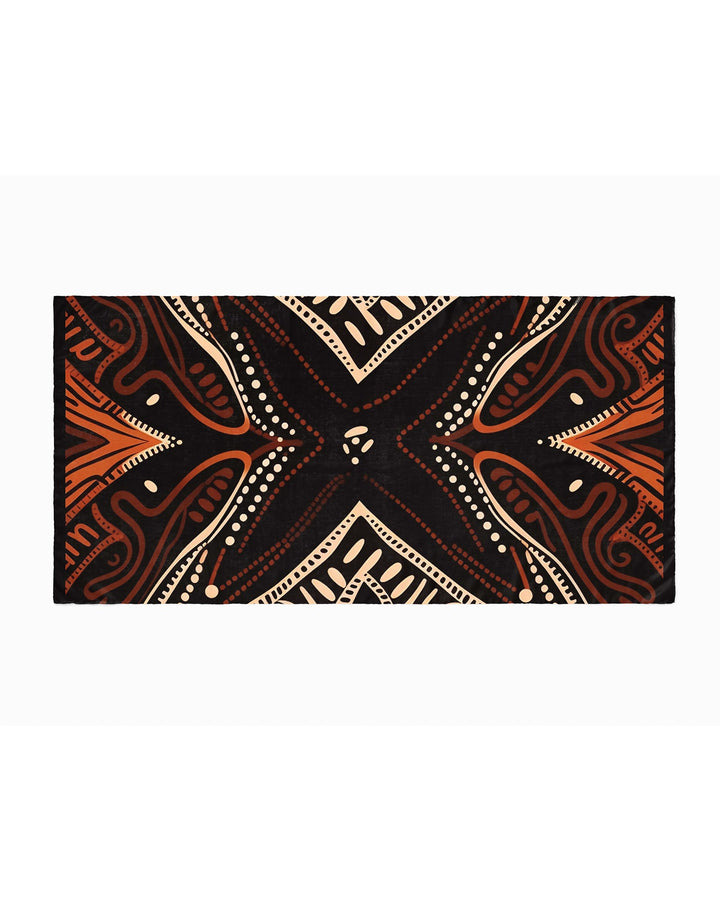 Black Silk Hijab | Black Printed Hijab | Black Wolf