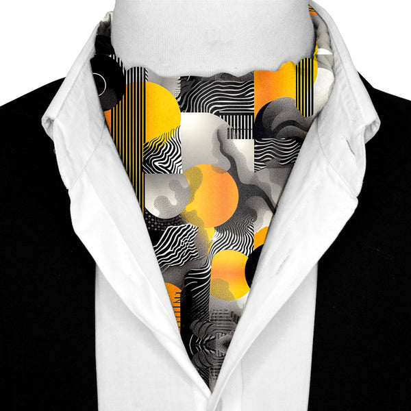 ABSTRACT VINTAGE SILK ASCOT – PREMIUM COLLECTION Black Wolf