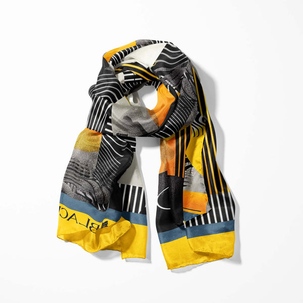 ABSTRACT VINTAGE MEN SCARF - PREMIUM COLLECTION Black Wolf