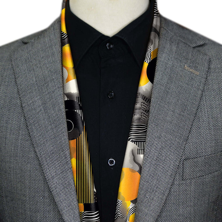 ABSTRACT VINTAGE MEN SCARF - PREMIUM COLLECTION Black Wolf