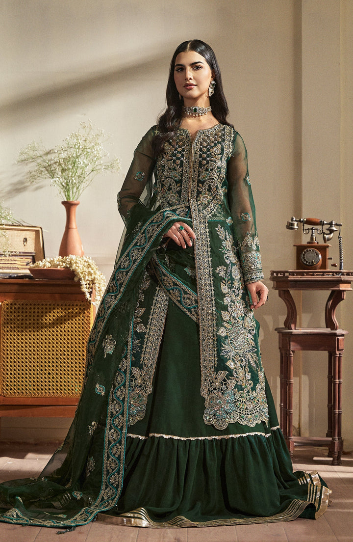 Emerald Dress, luxurious detailing - fabiha fatima