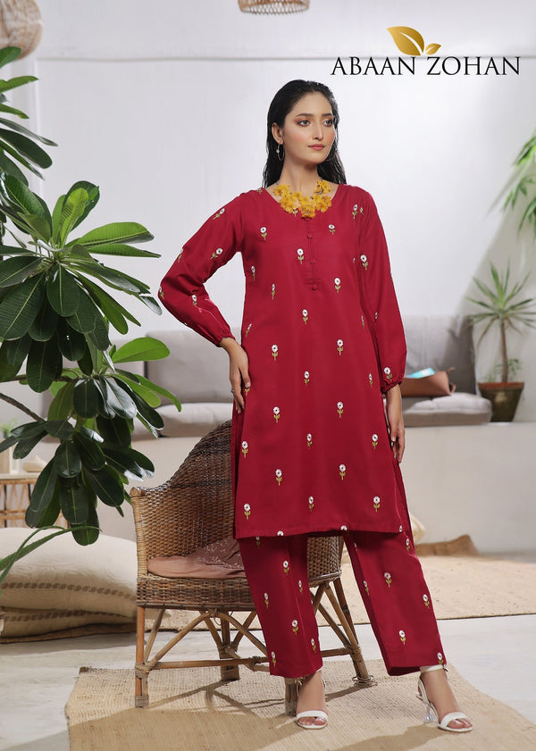 Akkas-Maroon 2 pieces ABAAN ZOHAN