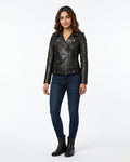 Alison | Women's Black Leather Biker Jacket