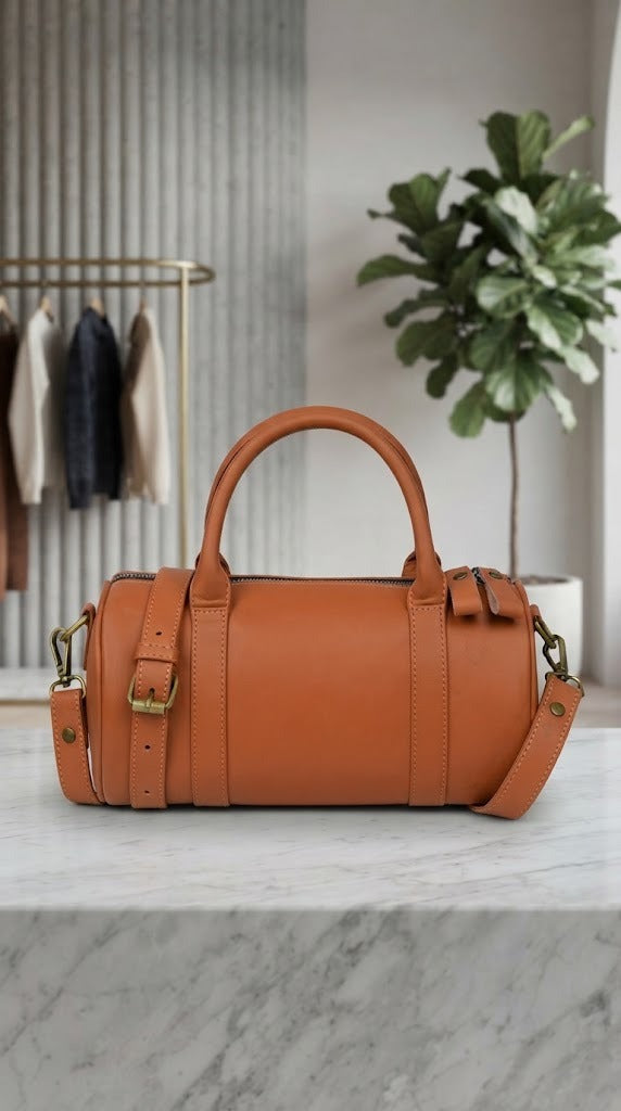 Bella Duff Mini Handbag & Duffle Bag – Genuine Leather