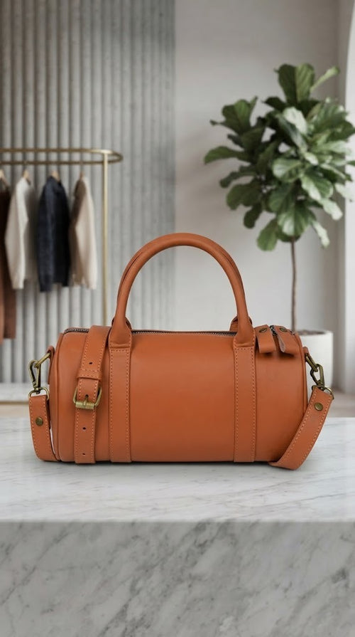 Bella Duff Mini Handbag & Duffle Bag – Genuine Leather