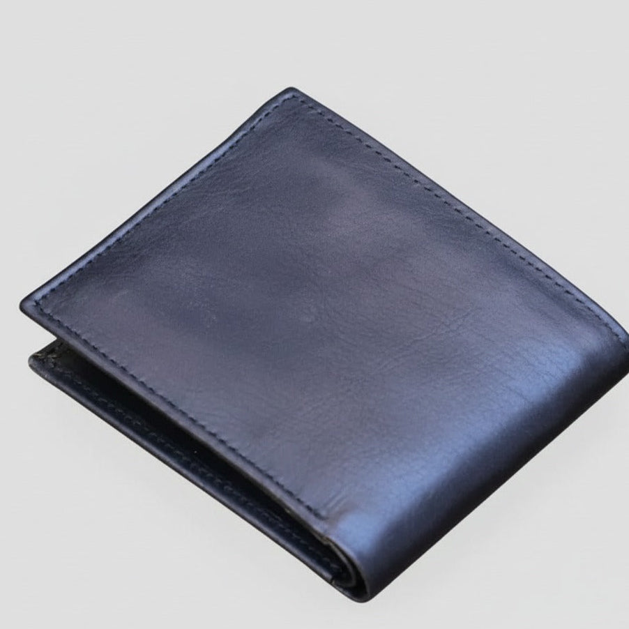 Black Cow Leather Wallet Set