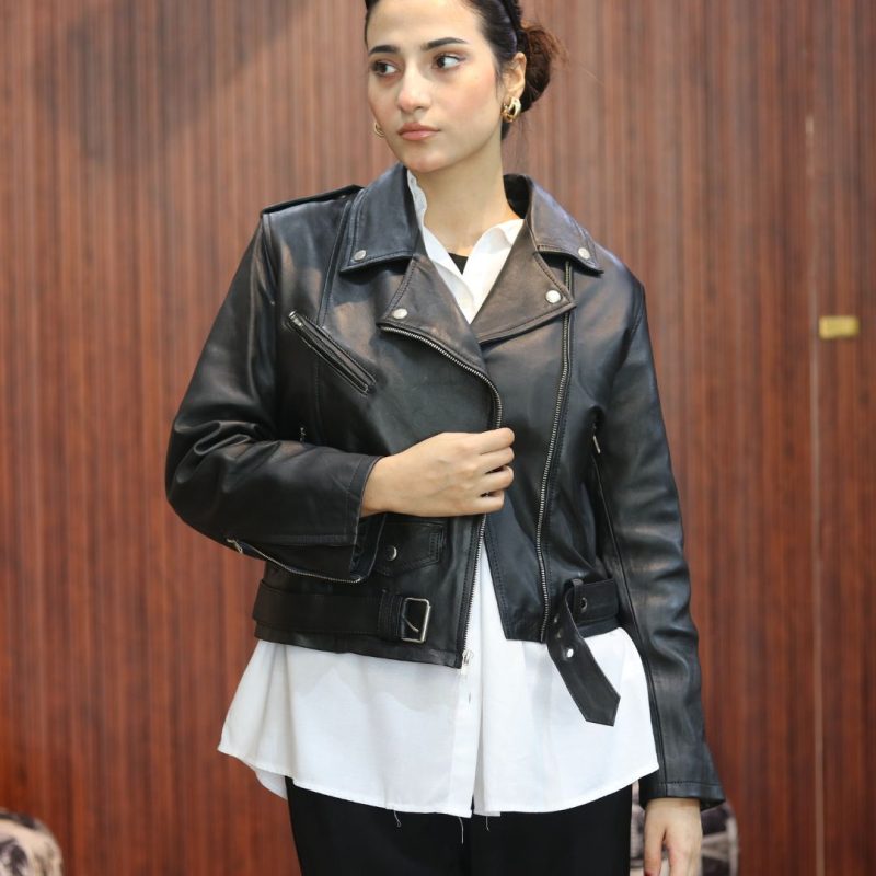 Black Premium Sheep Leather Biker Jacket