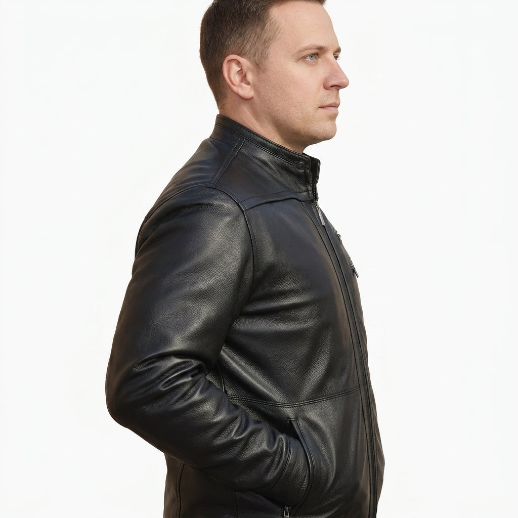 Casual Black Sheep Leather Jacket