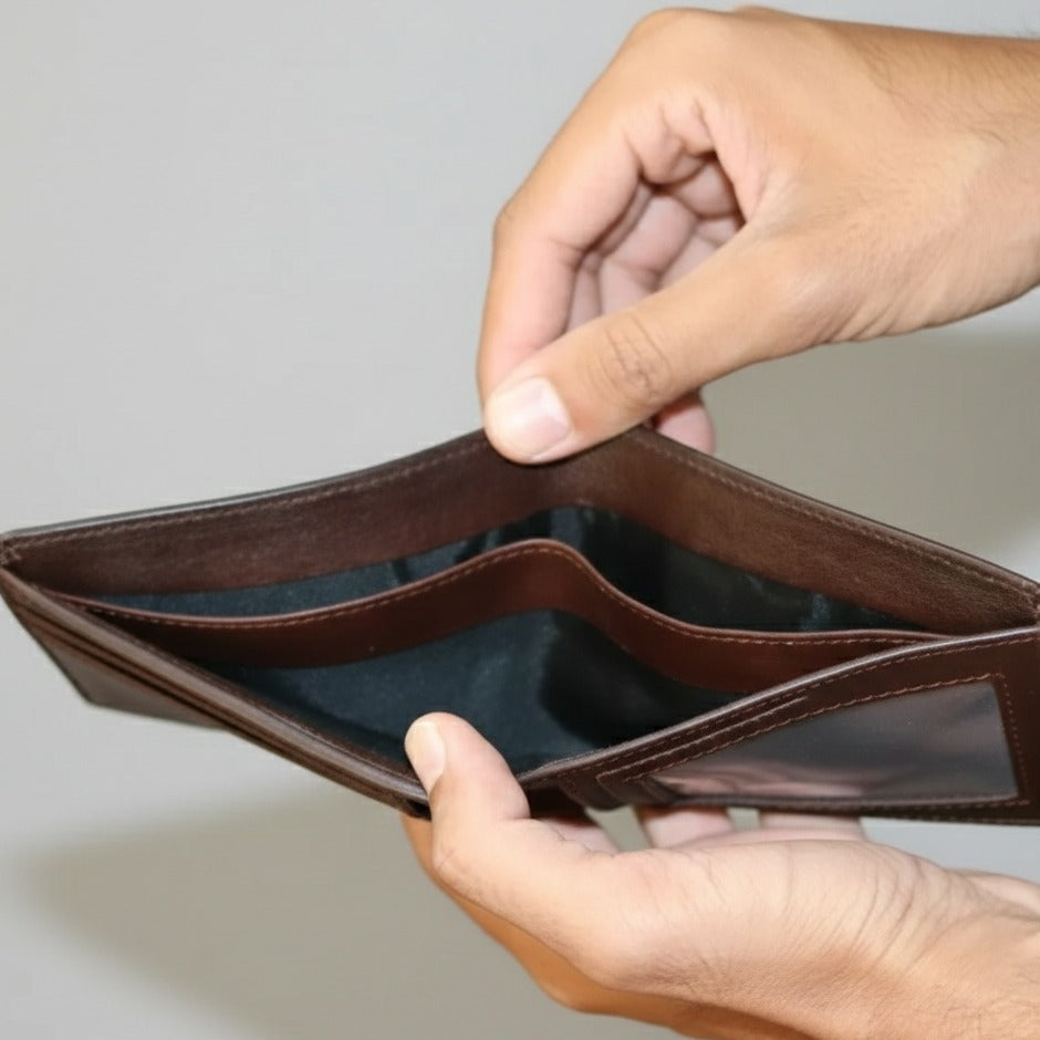Center Flap Dark Brown Sheep Wallet