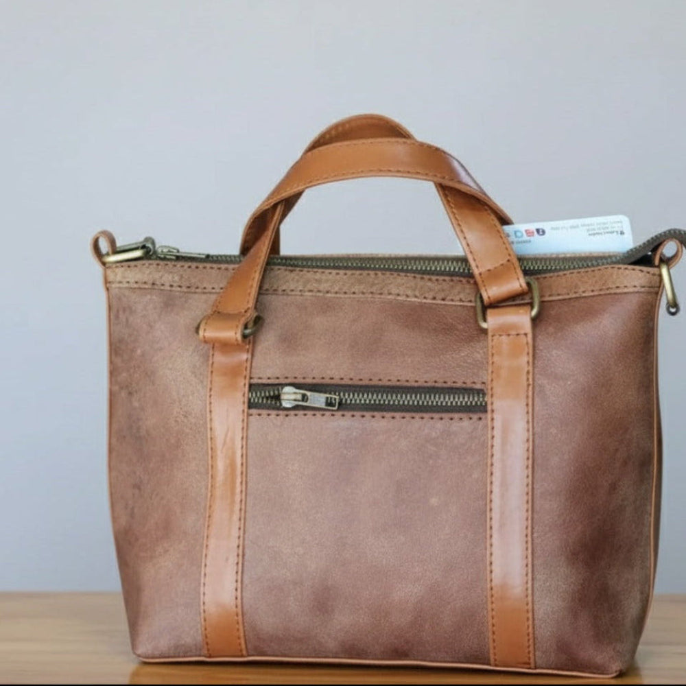 Classic Brown Cow Hide Handbag