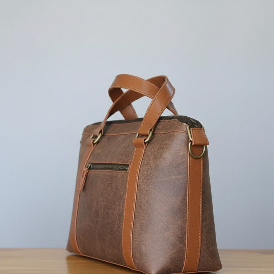 Classic Brown Cow Hide Handbag