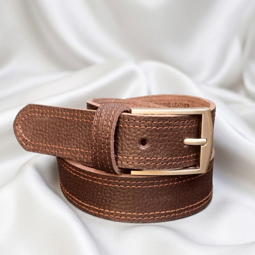 Dark Brown Leather Belt – 1.25" Formal