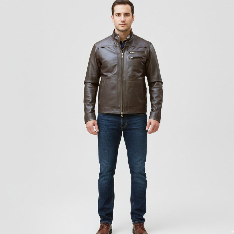 Dark Brown Sheep Leather Jacket