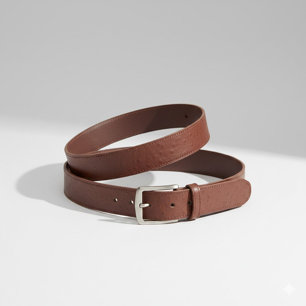 Dark Brown Sheep Leather Texture Belt