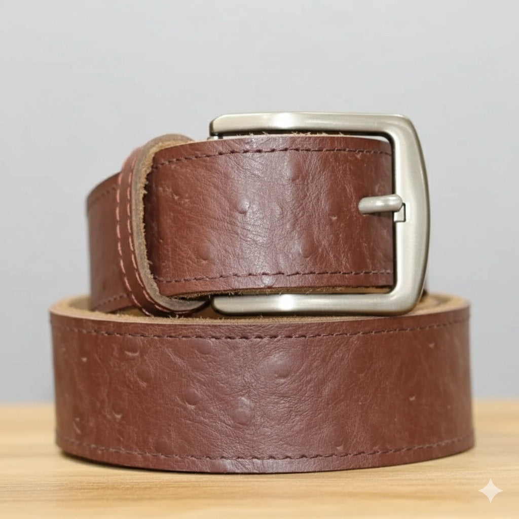 Dark Brown Sheep Leather Texture Belt