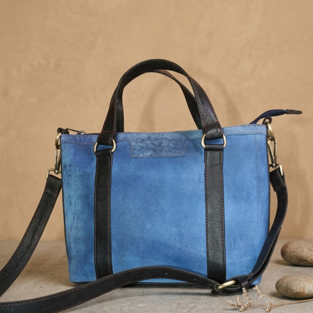 Blue Cow Hide Handbag – Timeless Style