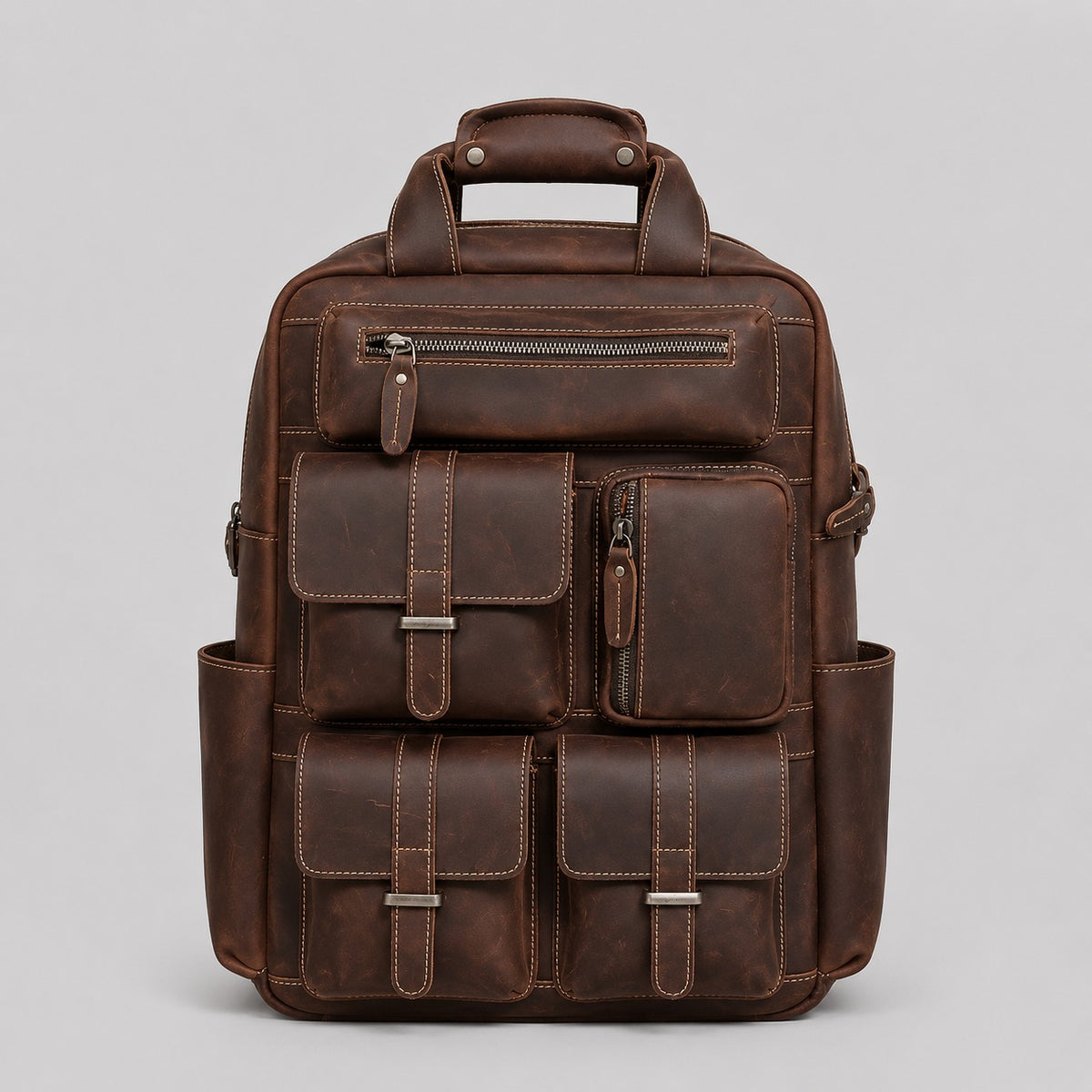 Genuine Leather Canvas Retro Backpacks | Laptop Shoulder Bags