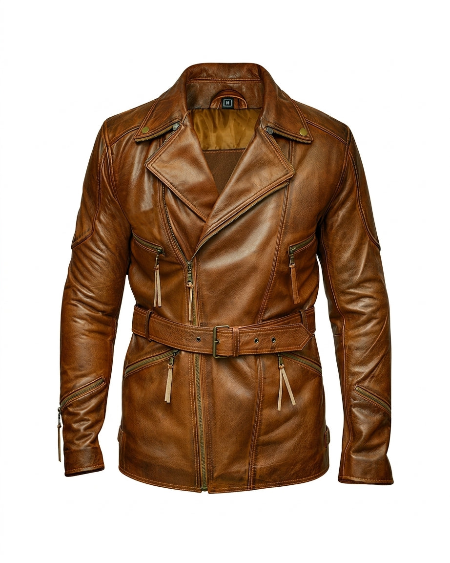 Hawkeye | Men's Brown Sheepskin Double Breasted Leather Jacket