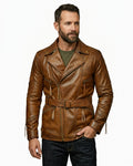 Hawkeye | Men's Brown Sheepskin Double Breasted Leather Jacket