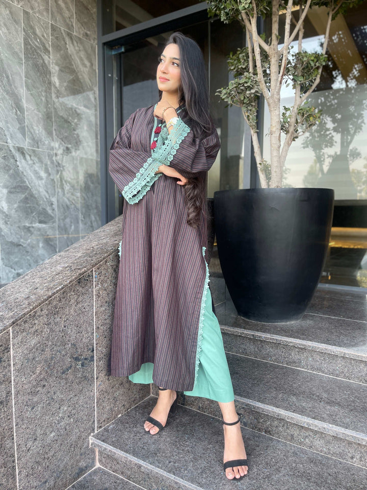 2 Piece Cotton Yarn Dyed Suit