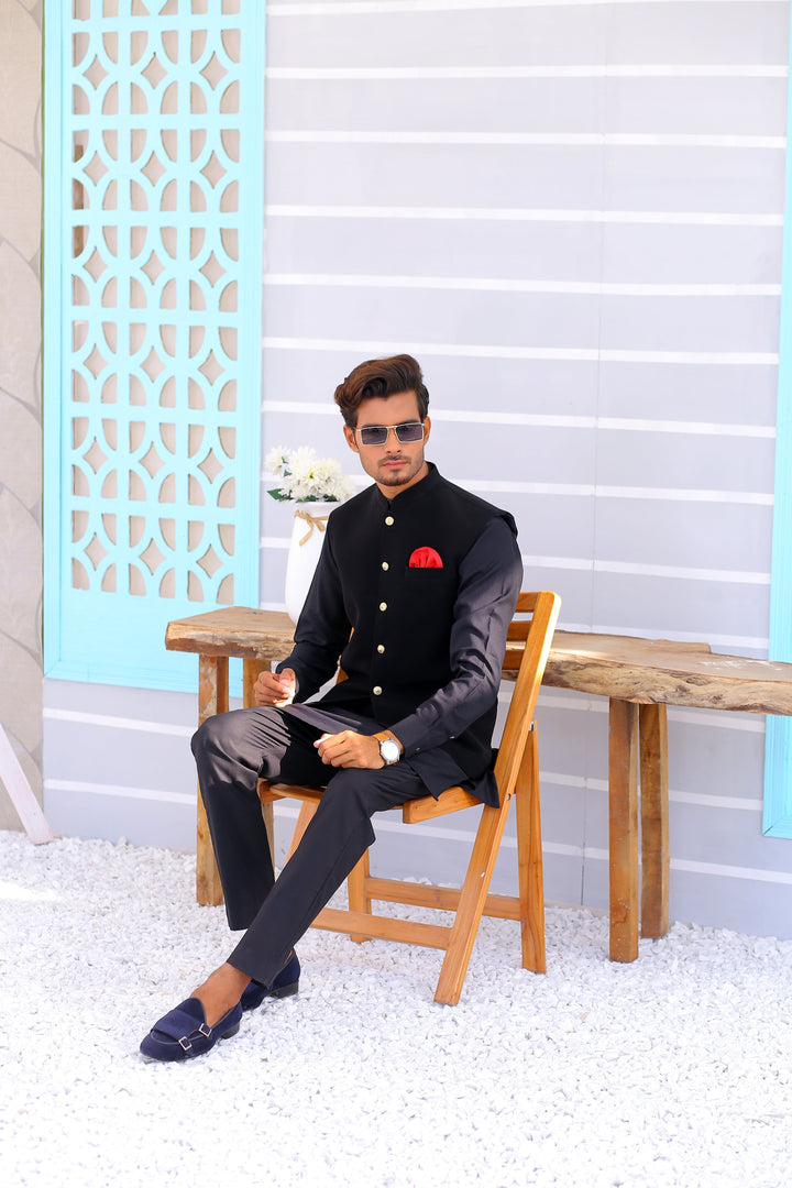 ER WC 1085 Black Waistcoat Edge Republic