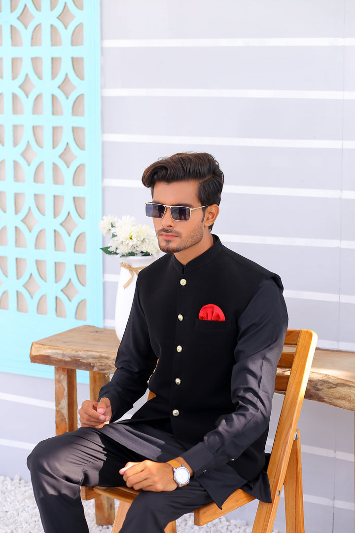 ER WC 1085 Black Waistcoat Edge Republic