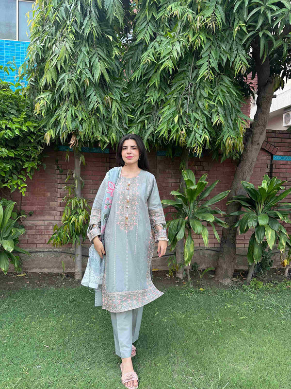 Attirepret - Golden Beige Cotton 3-Piece Suit